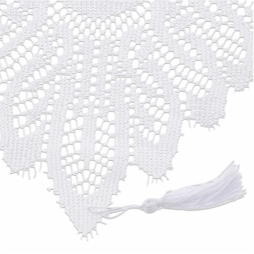 Juvale Lace Table Cloth Runner for Dinners and Parties (13 x 72 in, White) Perspective: bottom