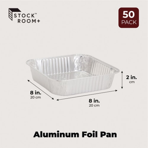 Stockroom Plus 50 Pack Foil Pans For Meal Prep And Cooking, Aluminum Trays,  Disposable Food Container (8 X 8 In) : Target