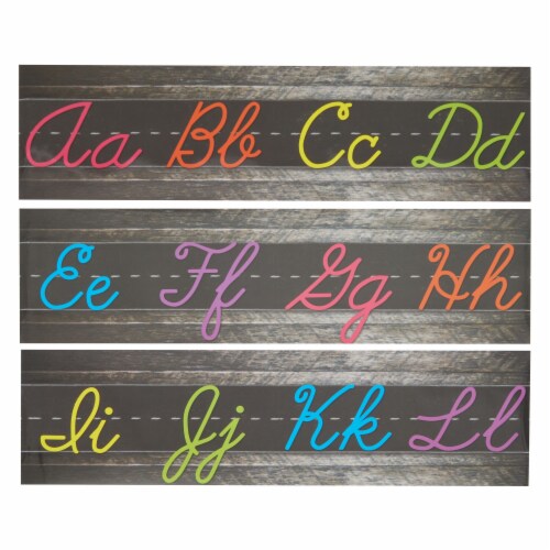 Cursive alphabet wall strip numbers bulletin board borders for