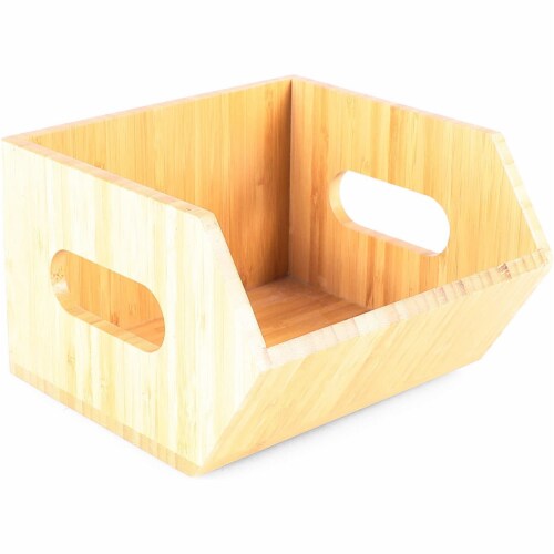 Stackable Bamboo Storage Box, Kitchen Organizer (2 Pack), PACK Kroger
