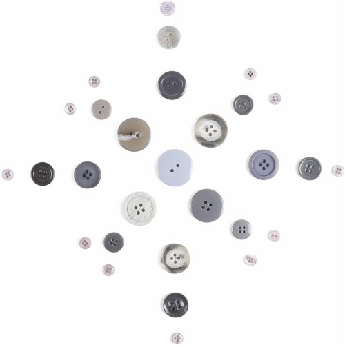 Grey Buttons for Crafts Bulk, 2 and 4 Holes for Sewing Supplies