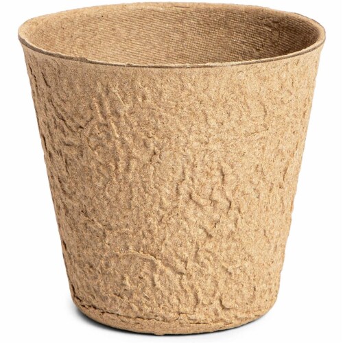 Round Peat Starter Pots with Plastic Plant Labels 3 in, 120 Pack 