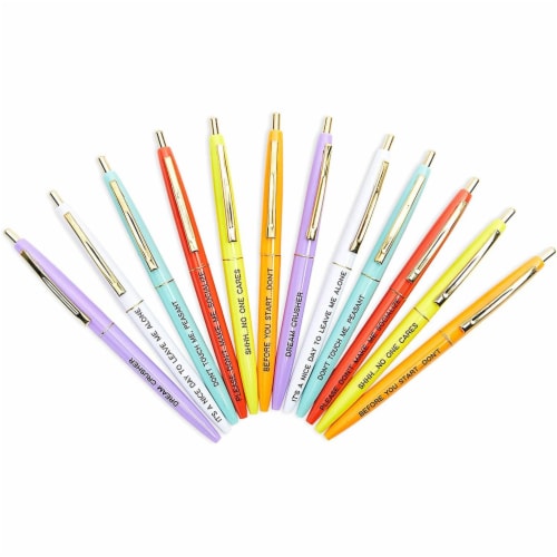 Ballpoint Pens with Funny Quotes and Insults (6 Colors, 12 Pack