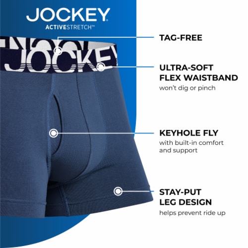 Jockey Mens Boxer Brief Size XXL - Black Perspective: bottom