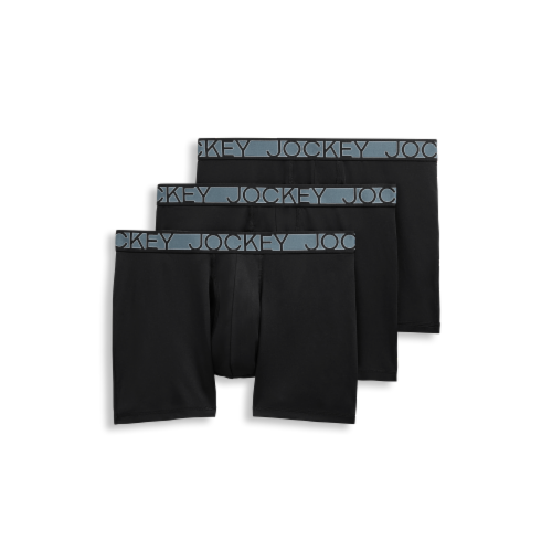 Jockey® Active Microfiber Boxer Brief - Black Perspective: bottom
