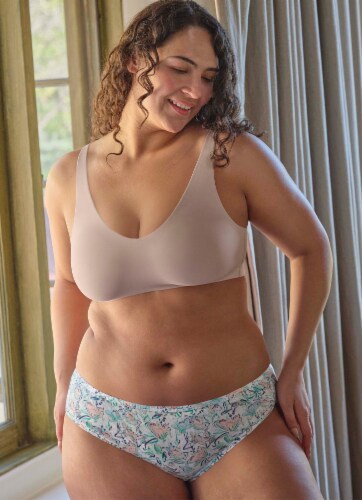 Jockey® Smooth & Sleek Microfiber Full Coverage Wirefree Unlined T-Shirt Bra - Beige Perspective: bottom