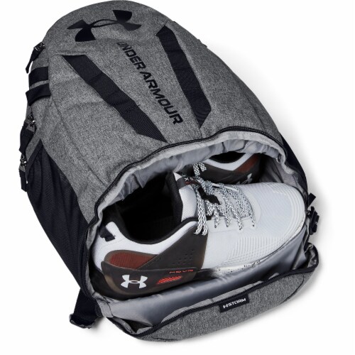 Under Armour Hustle 5.0 Backpack - Gray/Black Perspective: bottom