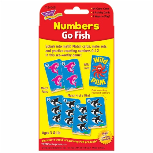 Trend Enterprises Challenge Cards Numbers Go Fish Matching Game Grade PK-1 T-24005-6 Perspective: bottom