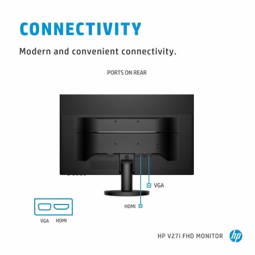 HP V27i Monitor 27 Inch LED Monitor - Black Perspective: bottom
