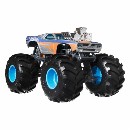 Hot Wheels Monster Trucks Rodger Dodger - 1:24 Scale Oversized [Purple/Orange] Perspective: bottom
