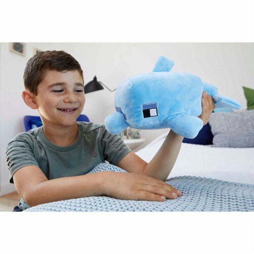 Mattel Minecraft 8 Inch Dolphin Plush Figure Perspective: bottom