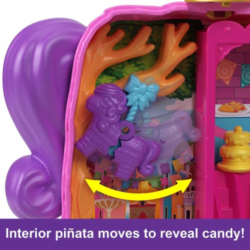 Polly Pocket Mini Toys, Pinata Party Compact Playset with 2 Micro Dolls and 14 Accessories Perspective: bottom