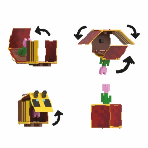 Mattel® Minecraft Flippin Figs™ Bee Flower Pot Action Figure Perspective: bottom