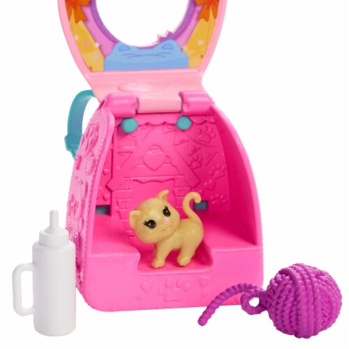 Mattel​Barbie® Family & Friends™ Playtime Kitty Backpack Brunette Chelsea Doll Perspective: bottom