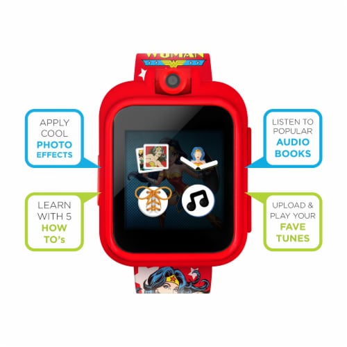 WonderWoman PlayZoom Kids Learning Smartwatch - Red Perspective: bottom