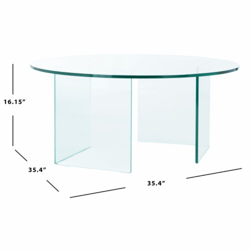 SAFAVIEH Bexon Tempered Glass Coffee Table Clear COF7301A-2/2 Perspective: bottom