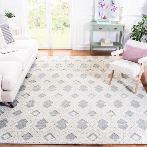Safavieh Martha Stewart Lucia Shag Area Rug - White/Light Gray Perspective: bottom