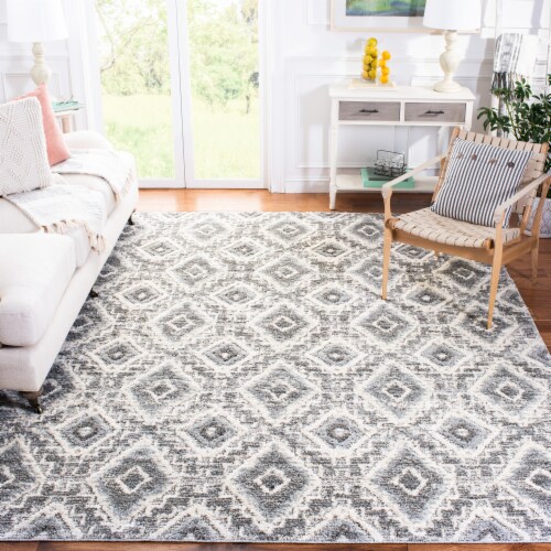 Safavieh Martha Stewart Lucia Shag Area Rug - Dark Gray/Light Gray Perspective: bottom