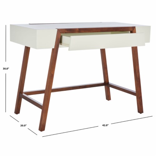 SAFAVIEH Marwood Desk White / Brown Perspective: bottom