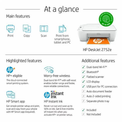 HP DeskJet 2752e AIO w/ HP+ Perspective: bottom