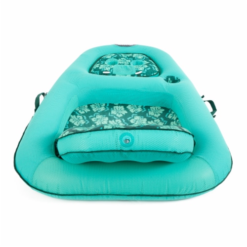 Aqua Leisure Campania 2 in 1 Convertible Water Lounger Pool Inflatable, Floral Perspective: bottom