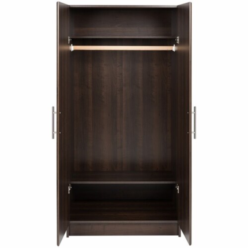 Pemberly Row Contemporary 32  Wardrobe Armoire in Espresso Perspective: bottom
