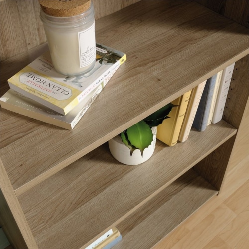 Pemberly Row Modern Engineered Wood 3-Shelf Bookcase in Summer Oak Perspective: bottom