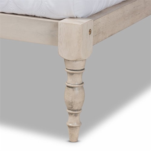 Bowery Hill Full Size White Finished Wood Platform Bed Frame Perspective: bottom