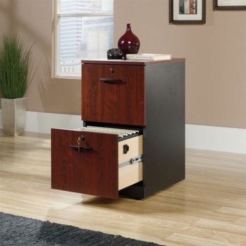 Home Square 2 Drawer Wood Filing Cabinet Set In Classic Cherry Of 1 Kroger