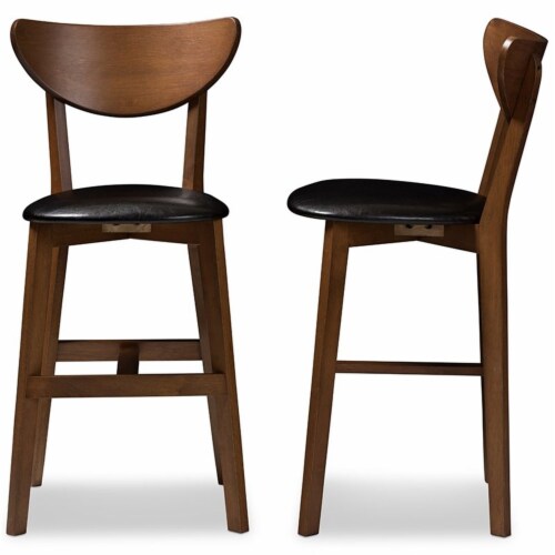Bowery Hill 25  Counter Stool in Black and Brown (Set of 2) Perspective: bottom