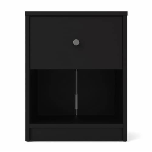 Home Square 2 Piece Bedroom Set with 2 One Drawer Nightstands in Black Perspective: bottom