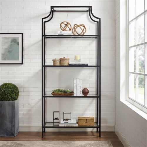 Glass cheap etagere bookcase