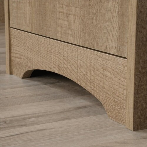 Pemberly Row Engineered Wood Computer Desk in Summer Oak Perspective: bottom