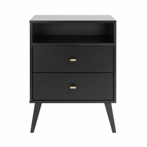 Home Square 2 Piece Solid Wood Nightstand Set with 2 Drawer in