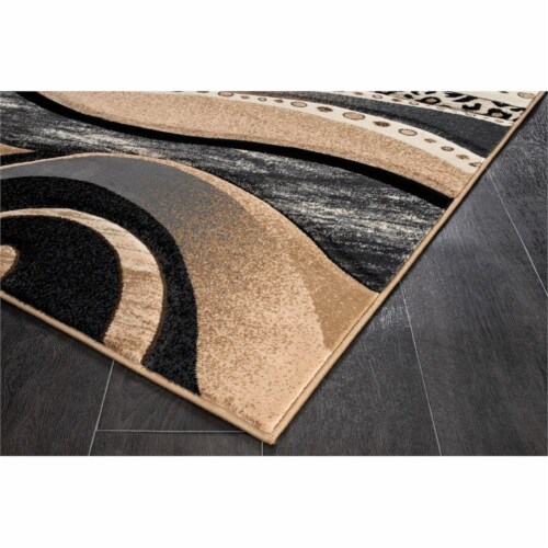 MDA Home Rhodes Brown/Gray Transitional Polypropylene Area Rug - 3'5  x 5'5 Perspective: bottom