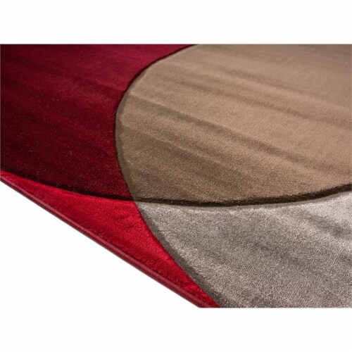MDA Home Rhodes Red Contemporary Polypropylene Area Rug - 2'5  x 3'9 Perspective: bottom