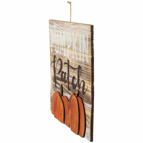 Northlight 12  Pumpkin Patch Fall Harvest Wooden Wall Sign Perspective: bottom