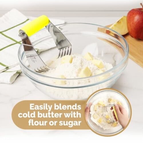 Zulay Kitchen Dough Blender and Pastry Cutter - Yellow Perspective: bottom