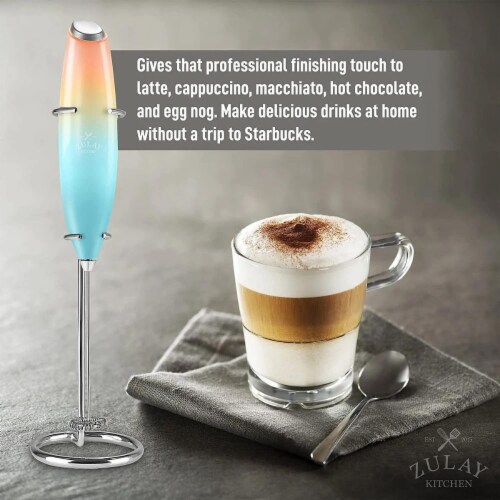 Zulay Kitchen MILK BOSS Milk Frother With Stand - Sunrise Perspective: bottom