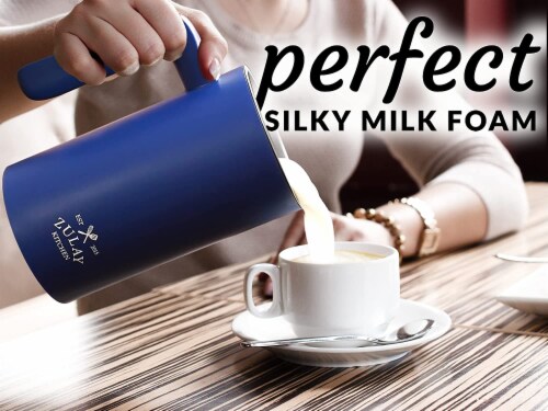 Zulay Kitchen 4 in 1 Automatic Milk Frother For Hot and Cold Milk - Blue Perspective: bottom