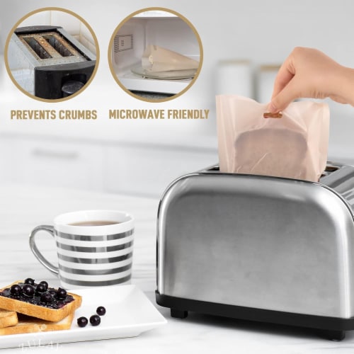 Zulay Kitchen 6 Pack Reusable Toaster Bags For Grilled Cheese Sandwiches Perspective: bottom