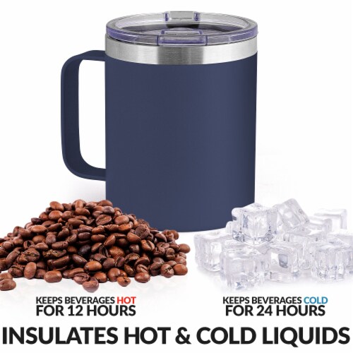 Zulay 12 oz Insulated Coffee Mug with Lid - Navy Perspective: bottom