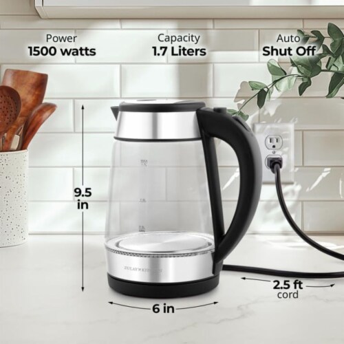Zulay Kitchen Fast Boiling Electric Kettle 1.7L Hot Water Kettle 1500W With Auto Shut Off 1 Mariano s