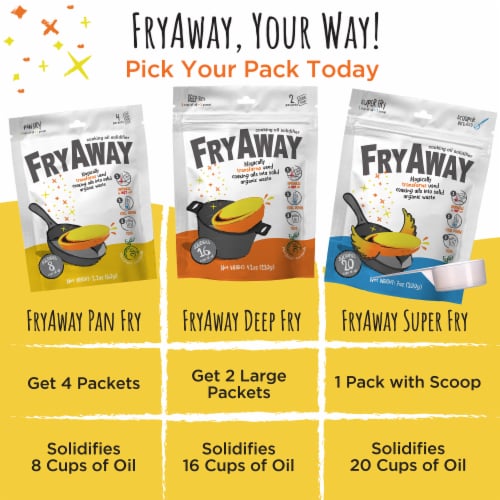 FryAway Deep Fry Waste Cooking Oil Solidifier Powder, Plant-Based Oil  Disposal, 2ct, 4.2 oz - Fred Meyer