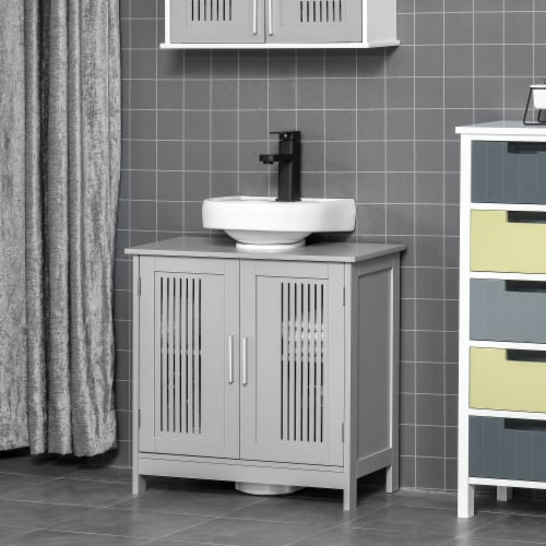 kleankin Pedestal Sink Storage Cabinet, Bathroom Under Sink