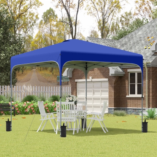Pop Up Gazebo Foldable Canopy Tent with Wheeled Carry Bag & 4 Leg Weight Bags Perspective: bottom
