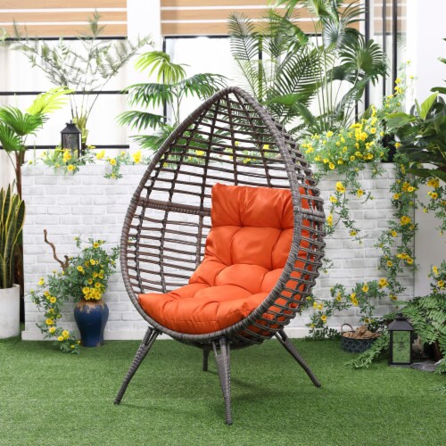Faux rattan sales egg chair