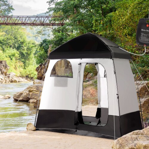 Two Room Pop Up Shower Tent w/ Shower Bag, Floor & Carrying Bag Privacy Shelter, 1 Unit Kroger