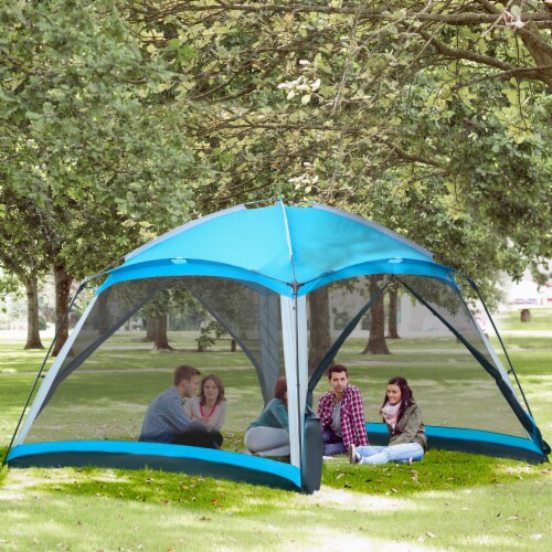 8 Person Camping Tent Screen House Room with Carry Bag and 4 Mesh Walls Perspective: bottom