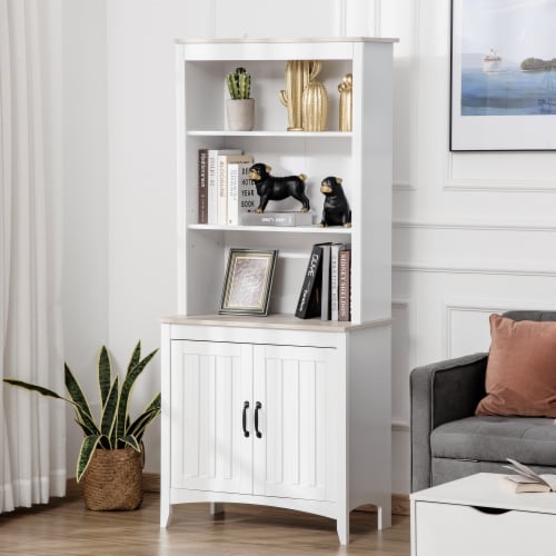 70  Kitchen Pantry Freestanding Cupboard Cabinet w/ Adjustable Shelves Perspective: bottom